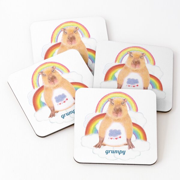 Item preview, Rainbow Grumpy capybara title designed and sold by umasharda.
