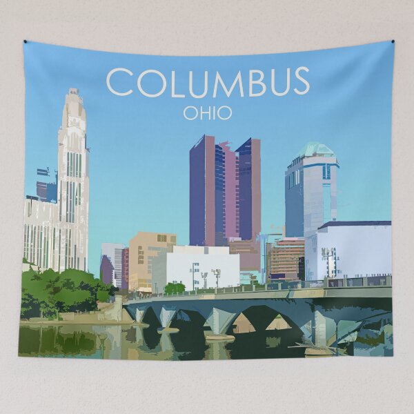 Item preview, Columbus, Ohio, USA, Travel Print designed and sold by summattodraw.