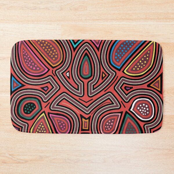Item preview, floral mola with orange background designed and sold by Melquidedec.