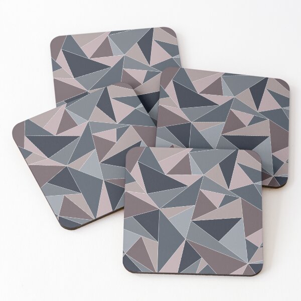 Item preview, Fractal Triangles in Languid Lavender, Steel Blue, & Greige designed and sold by aranmade.