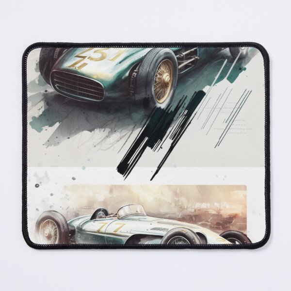 Item preview, Vintage 1937 Mercedes W125 F1 Watercolour Painting Print designed and sold by PicTechNowArt.