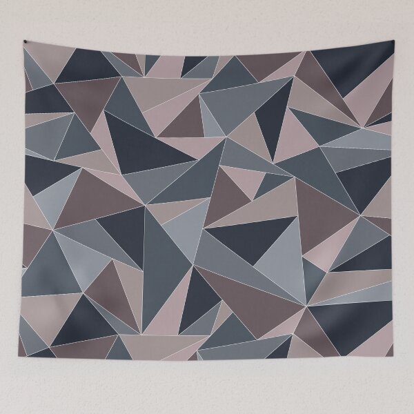 Item preview, Fractal Triangles in Languid Lavender, Steel Blue, & Greige designed and sold by aranmade.