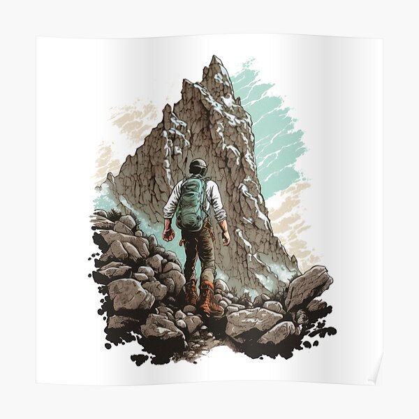 Vintage Mountaineer in 90s Comic Style Poster