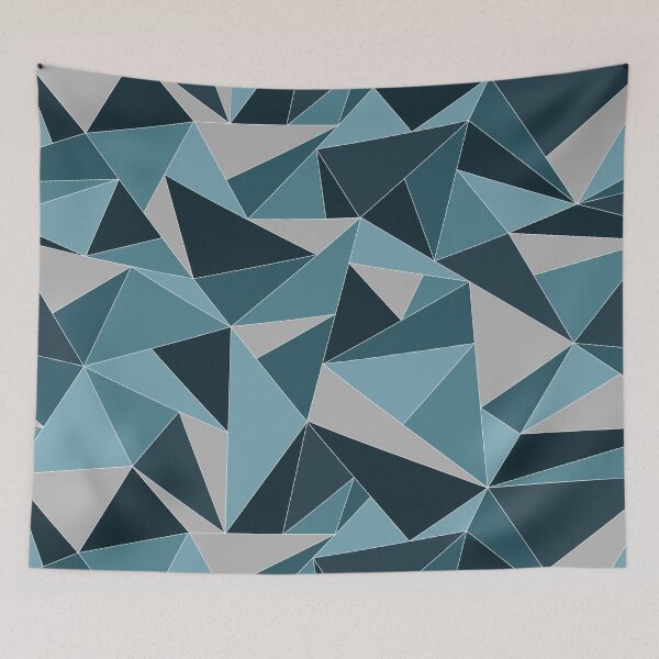 Item preview, Fractal Triangles in Monochromatic Blue designed and sold by aranmade.