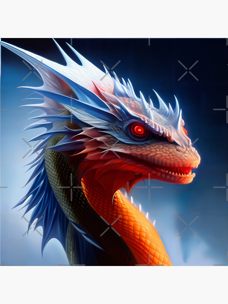 Thumbnail 3 of 3, Sticker, Crystal Dragons Series #06: Imperious Rex designed and sold by dragynrain.