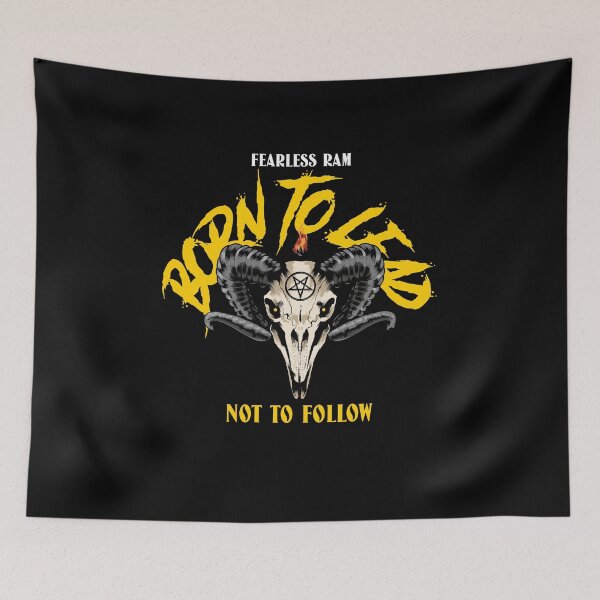 Item preview, Fearless Ram Skull - Born to Lead, Not to Follow designed and sold by ElLocoMus.