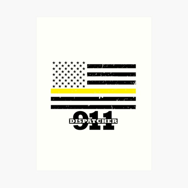 911 Dispatcher Thin Gold Line Flag Art Print For Sale By Bluelinegear Redbubble 1820