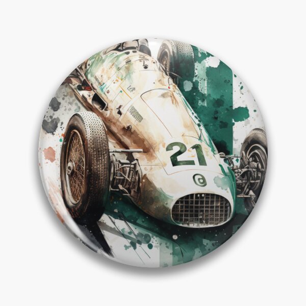 Item preview, Vintage 1937 Mercedes W125 F1 Watercolour Painting Print   designed and sold by PicTechNowArt.