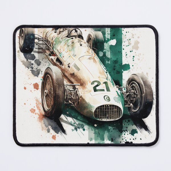 Item preview, Vintage 1937 Mercedes W125 F1 Watercolour Painting Print designed and sold by PicTechNowArt.