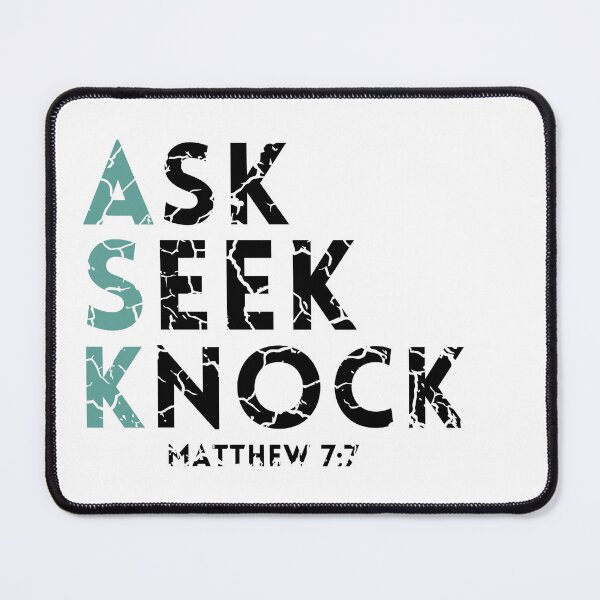 Item preview, Ask Seek Knock (white background distressed) designed and sold by KingsManKind.