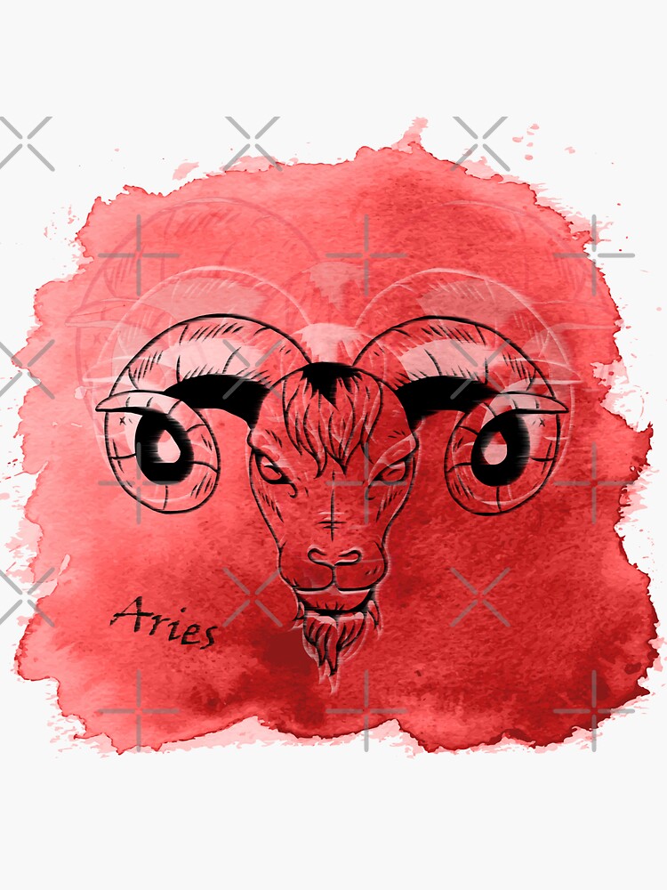Thumbnail 3 von 3, Sticker, Sternzeichen Widder designt und verkauft von Kobeko.