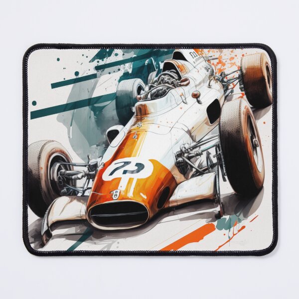 Item preview, Formula one Vintage 1969 F1 Watercolour Painting Print designed and sold by PicTechNowArt.