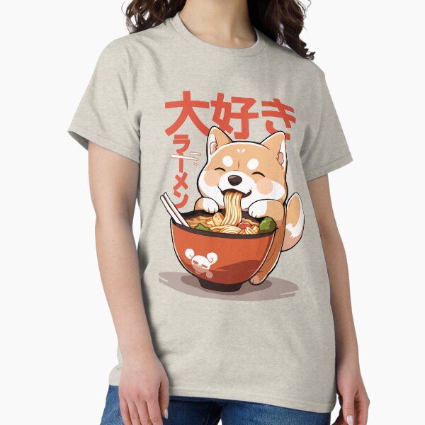 Item preview, Shiba Inu Slurping ramen noodles cool anime sticker designed and sold by Jon-Bear.