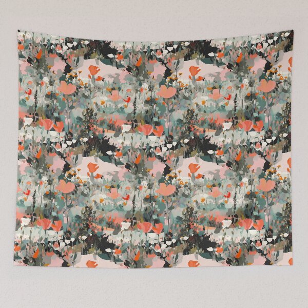 Item preview, California Superbloom Abstract Landscape Floral Pattern designed and sold by semisoberme.