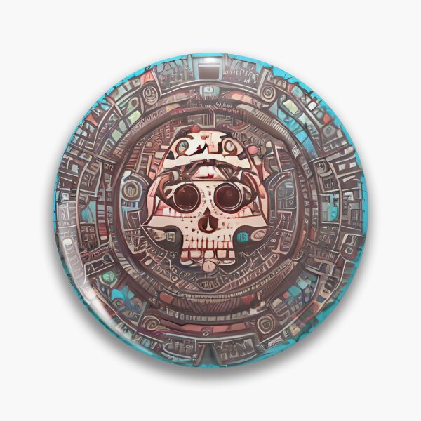 Item preview, Just Another Halloween Skull In Tribal Blue Circle designed and sold by Chubuter.