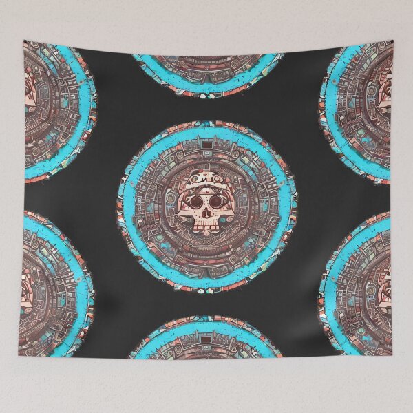 Item preview, Just Another Halloween Skull In Tribal Blue Circle designed and sold by Chubuter.