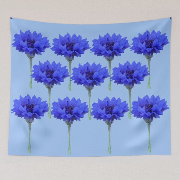Item preview, Cornflowers with blue background designed and sold by Binas-gallery.