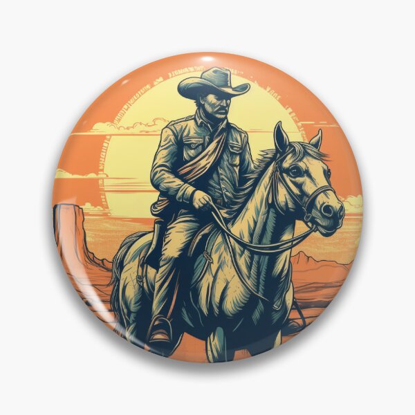 Item preview, Cowboy on horseback retro style designed and sold by Louis-MDK.