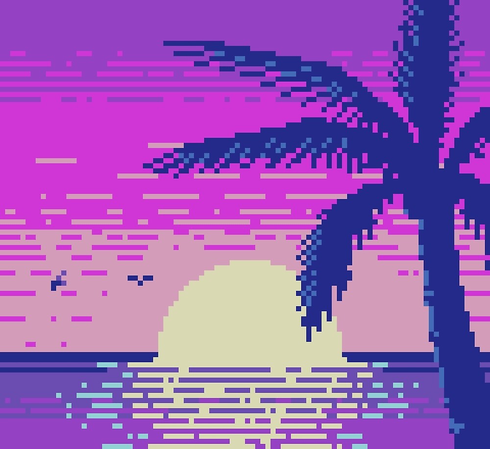 "Pixel Sunset" by Kevin Houlihan | Redbubble