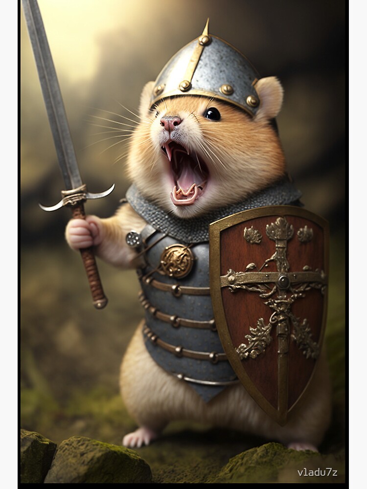 Warrior Hamster Ready for Battle in the 12th Century