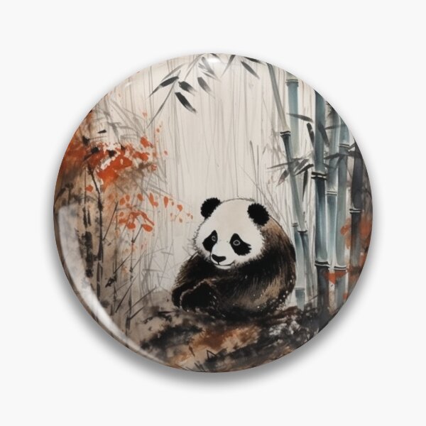Item preview, Panda en bosque de bambú pintura de acuarela china designed and sold by Louis-MDK.