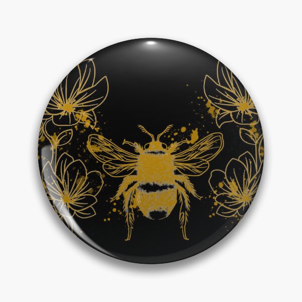 Item preview, Honey bee with flowers designed and sold by BerryPecanArts.
