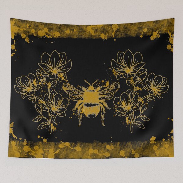 Item preview, Honey bee with flowers designed and sold by BerryPecanArts.