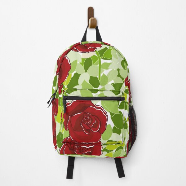 Item preview, Bright Red Summer Rose with Green Leaves | Flower Pattern designed and sold by Moyanana.
