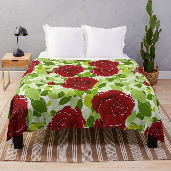 Item preview, Bright Red Summer Rose with Green Leaves | Flower Pattern designed and sold by Moyanana.