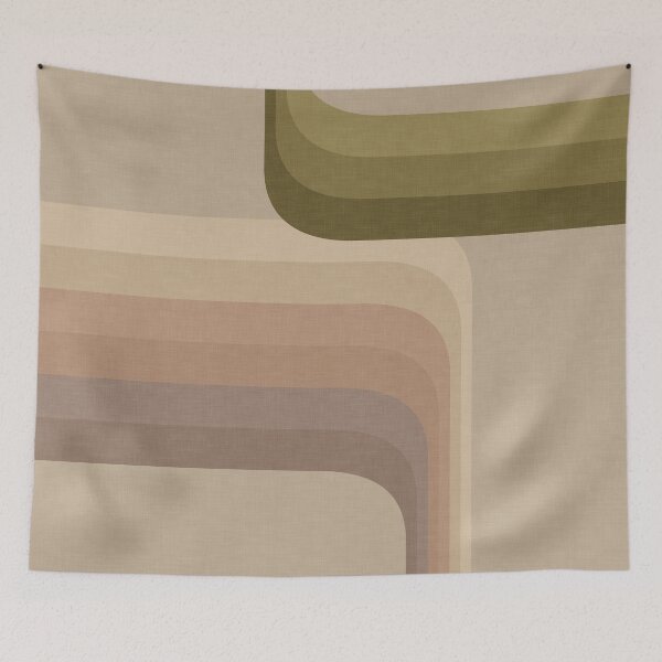 Item preview, Overlap Curves in Avocodo Green, Taupe, and Tan designed and sold by aranmade.