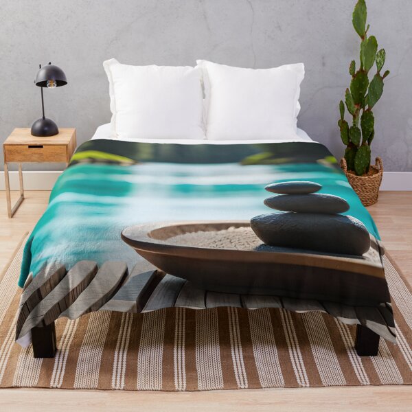 Item preview, Zen stones at a blue lake designed and sold by RK - Shop.