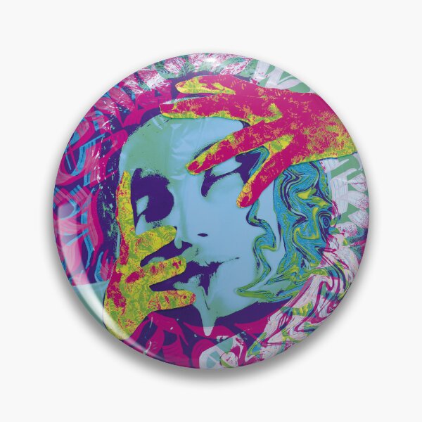 Item preview, Circular artistic calligraphy on melting woman (majenta and blue) designed and sold by MixartDimension.