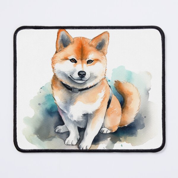 Item preview, Painting of a cute Shiba Inu watercolor technique designed and sold by mliotard.