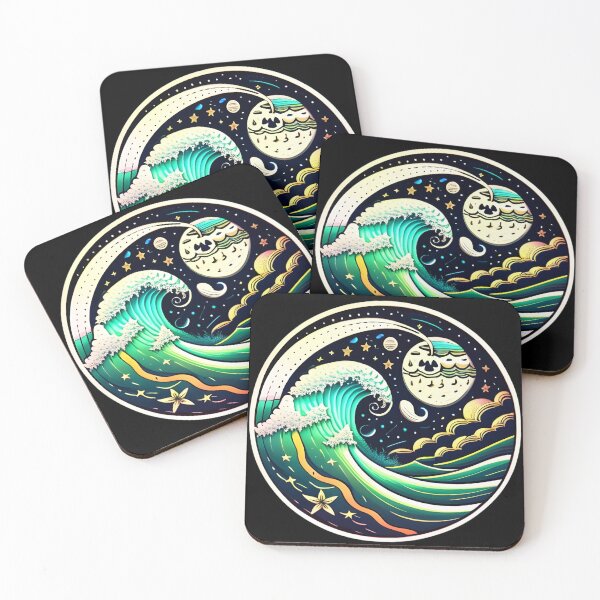Item preview, Late Ocean Surf Waves under the Night Sky designed and sold by McCallnWaldo.