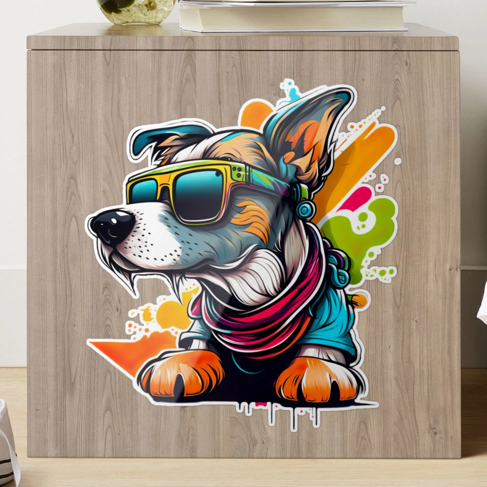 Sticker for Sale mit Lustige Hunde mit Sonnenbrille von Dominika
