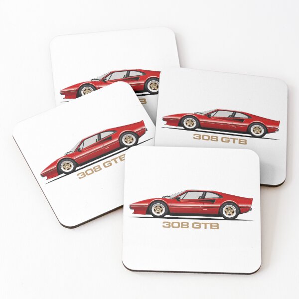 Item preview, Ferrari 308 GTS/GTB Flat Illustration designed and sold by blackdogshop.