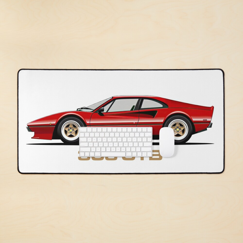 Ferrari 308 GTS/GTB Flat Illustration Poster for Sale by blackdogshop