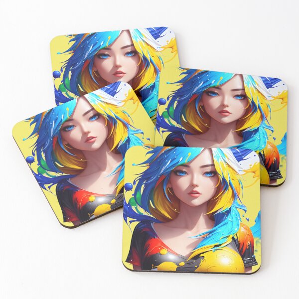 Item preview, Tela do arco-íris: uma jovem pintada em tons multicoloridos designed and sold by DreamPrint Collective.