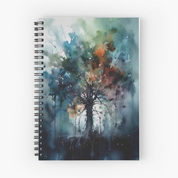 Item preview, Roots of Resilience, Watercolor Portrait of a Tree in a Style of Dark and Foreboding Colors designed and sold by stateofhuman.