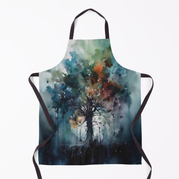 Item preview, Roots of Resilience, Watercolor Portrait of a Tree in a Style of Dark and Foreboding Colors designed and sold by stateofhuman.