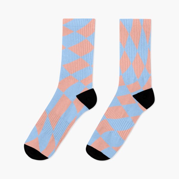 Item preview, Blue and Orange Warped Checkerboard designed and sold by velvetearth.