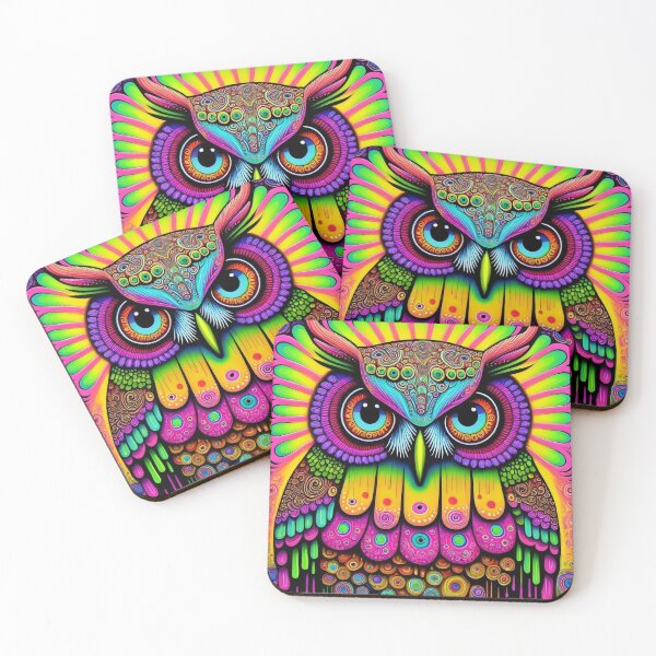Item preview, Bright Colored Owl by Perceptual Paradox Creations designed and sold by hobbit73.