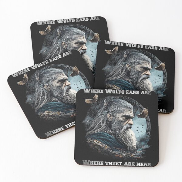 Item preview, Old viking warrior and viking quote, where wolfs ears are, wolfs, teeth are near, volsunga saga designed and sold by PhotoArtMC.