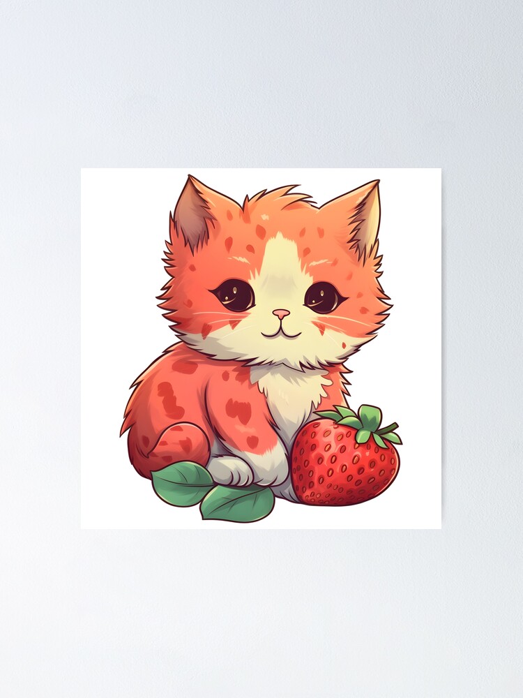 cute cat with strawberry  Cute cats, Funny cat faces, Funny cats