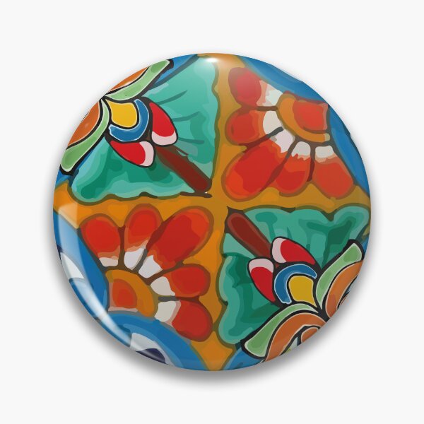 Item preview, Elegant botanical Maximalist decoration mexican flowers talavera pottery designed and sold by T-Mex.