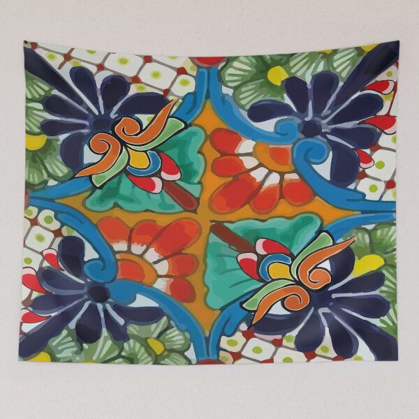 Item preview, Elegant botanical Maximalist decoration mexican flowers talavera pottery designed and sold by T-Mex.