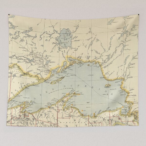 Item preview, Vintage Map of Lake Superior - 1883 designed and sold by Gin  Neko.