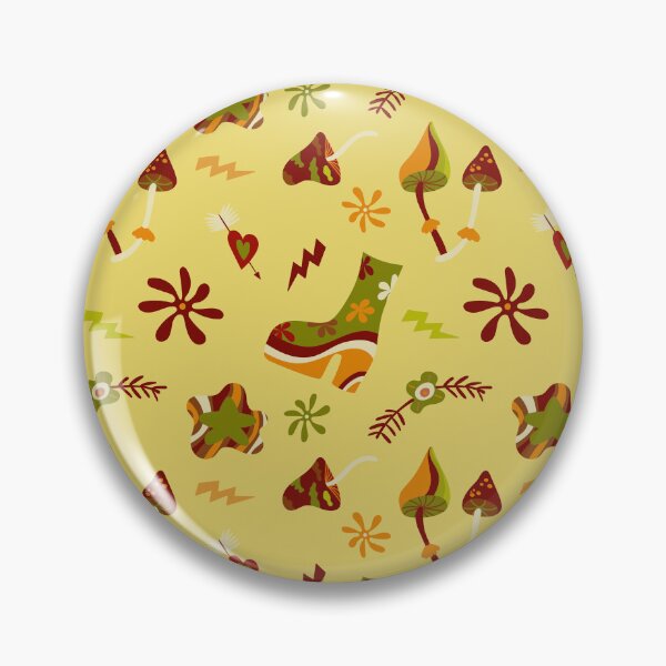 Item preview, 1970s groovy shoes mushrooms vintage olive green  designed and sold by Gossip Rag.