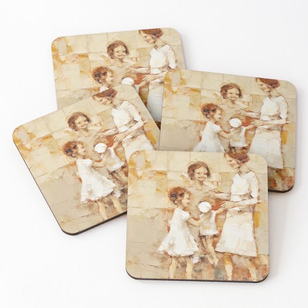 Item preview, Mother Playing With Children I Family Love  Art Kids Nursery Neutral Colors  designed and sold by acrylicartp.