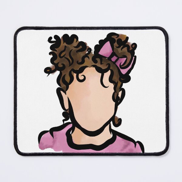 Item preview, Little Space Buns Curly Girl (Brown) designed and sold by Curly-Cuties.